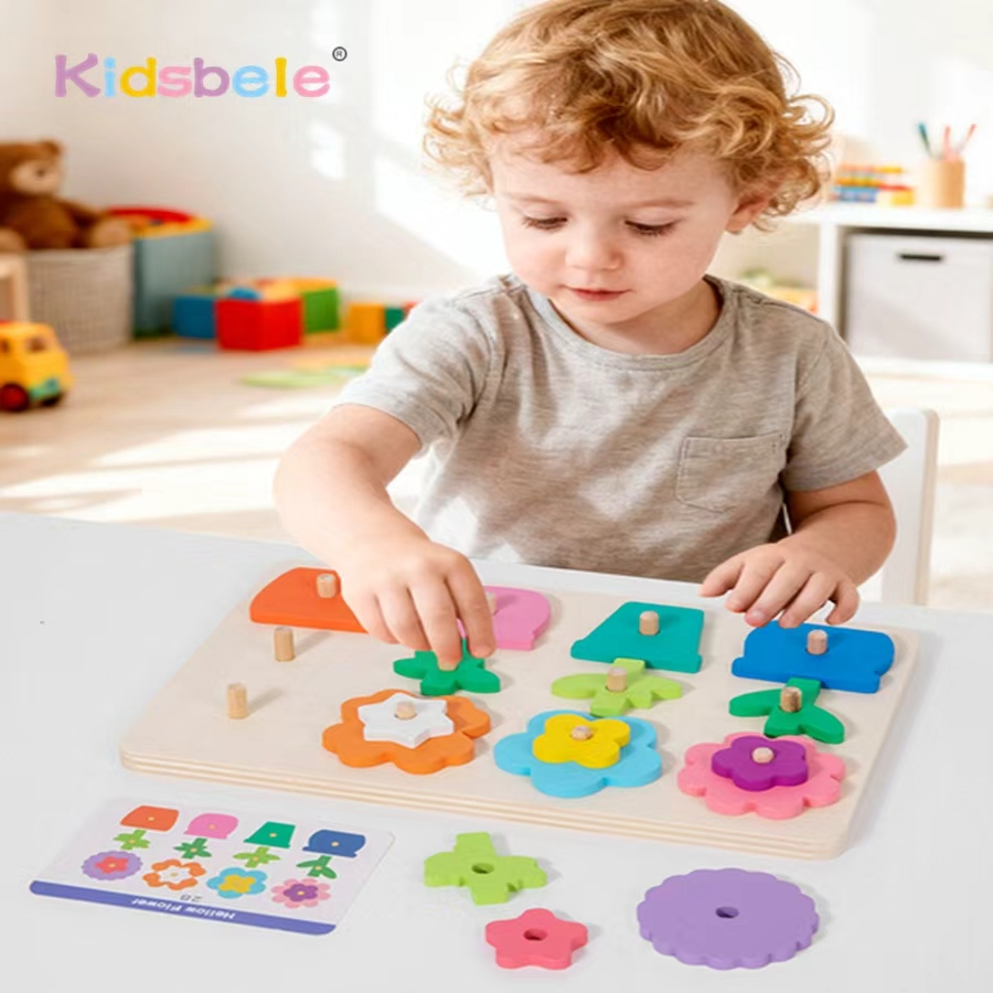 Board Game Diy - 몬테소리 DIY 나무 꽃 퍼즐 보드