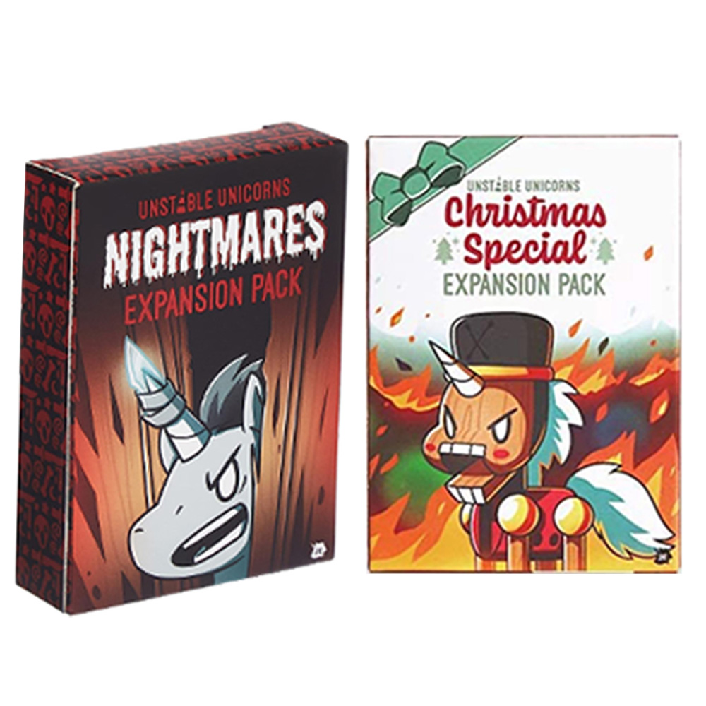 Board Game Exploding Kittens - 유니콘 크리스마스 특별 악몽 확장 카드