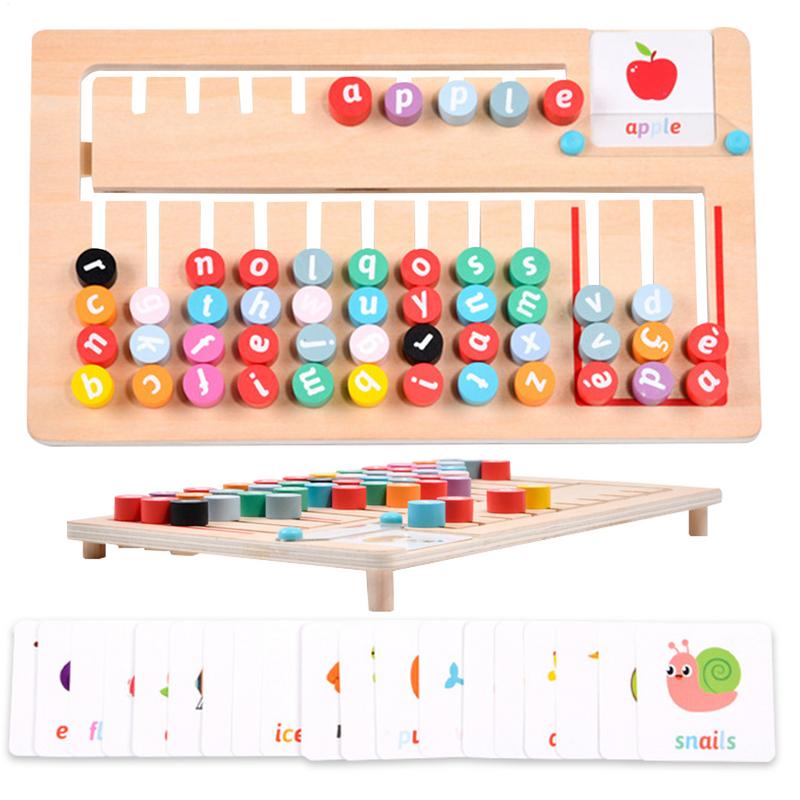 Board Game Education - 어린이 맞춤법 맞추기 게임, 나무 글자