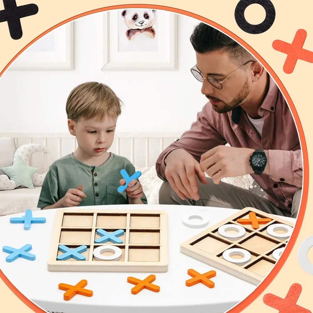 나무 XO Tic Tac Toe 게임 미니 체스 보드  - Board Game With Questions 리뷰 및 가격