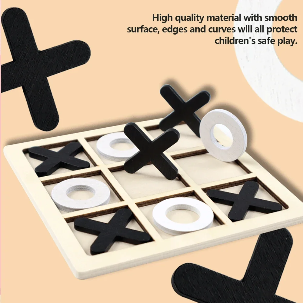 나무 XO Tic Tac Toe 게임 미니 체스 보드  - Board Game With Questions 리뷰 및 가격