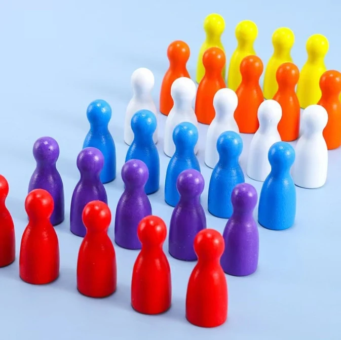 100 Pcs 다채로운 나무 체스 마커 24x12mm  - Board Game Vector 리뷰 및 가격
