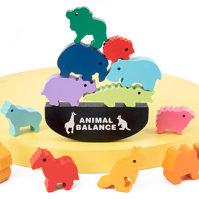 몬테소리 어린이용 나무 동물 균형 블록 보드 게임 장난 - Board Game Education 리뷰 및 가격