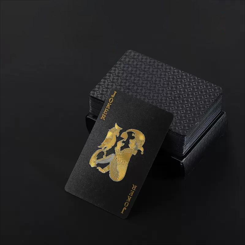 4 조각 플라스틱 포커 카드 방수 블랙 골드 게임 카드 - Board Game Uno 리뷰 및 가격