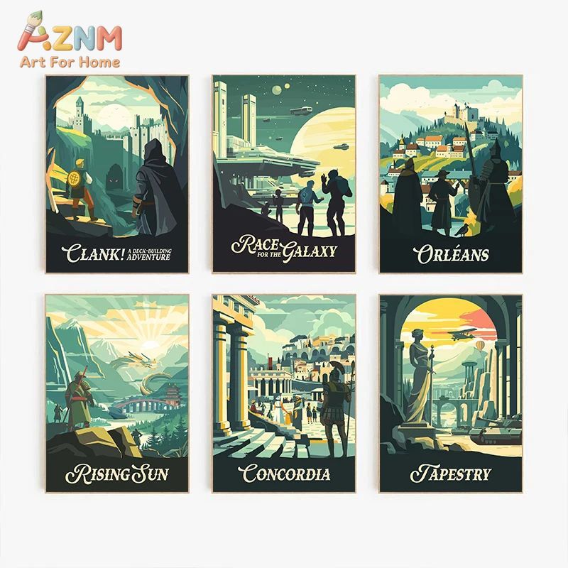 AZNM 레트로 보드 게임 아트 캔버스 포스터 프레임리 - Board Game Impostor 리뷰 및 가격
