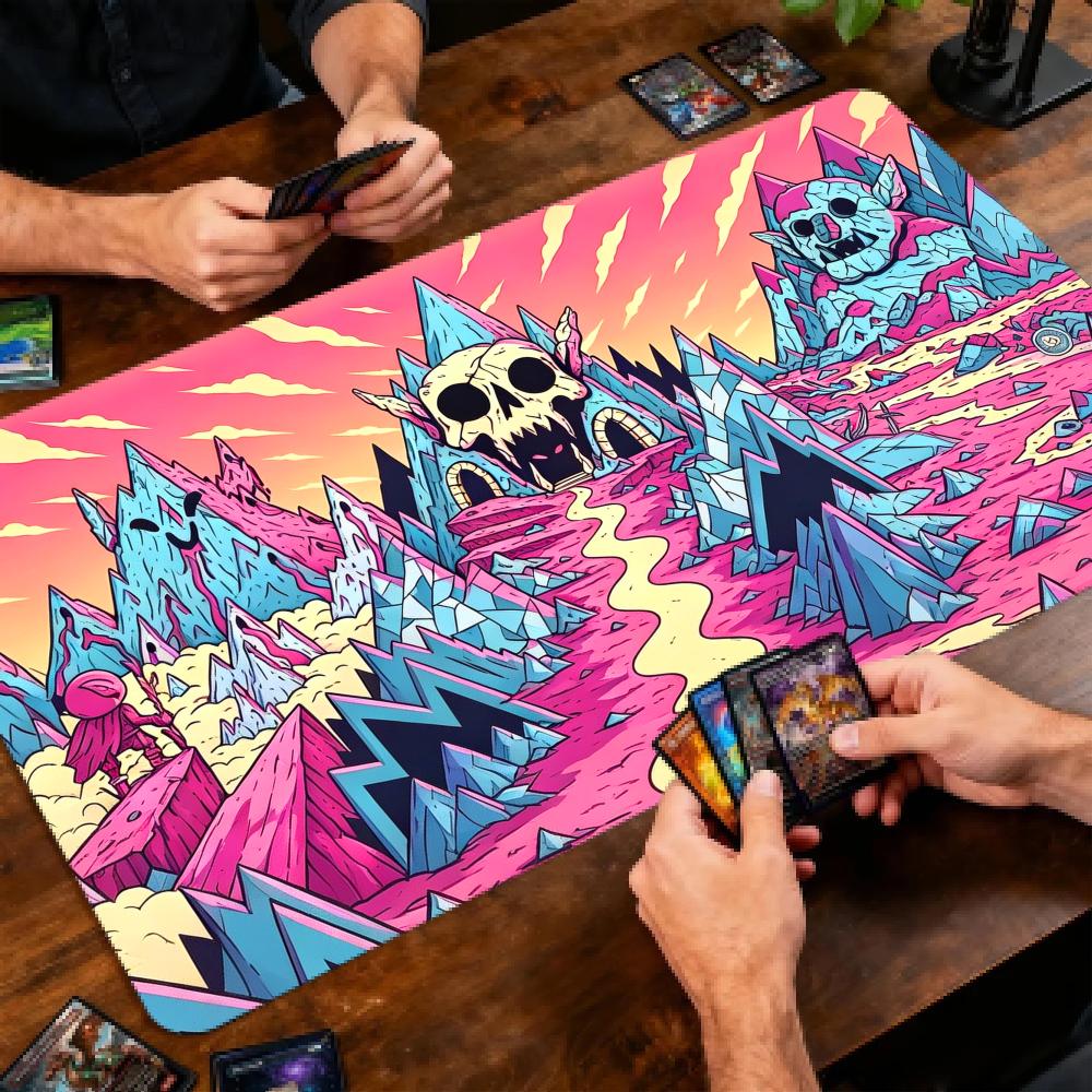 만화 핑크 해골 산 TCG 플레이 매트 존즈 매직 더  - Play Mat Neoprene 리뷰 및 가격
