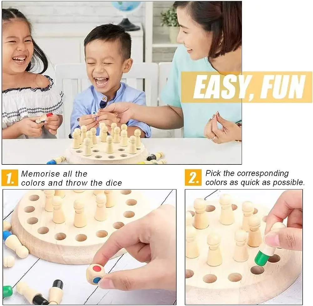 1PC 나무 메모리 매치 스틱 체스 컬러 게임 보드 퍼 - Board Game With Questions 리뷰 및 가격