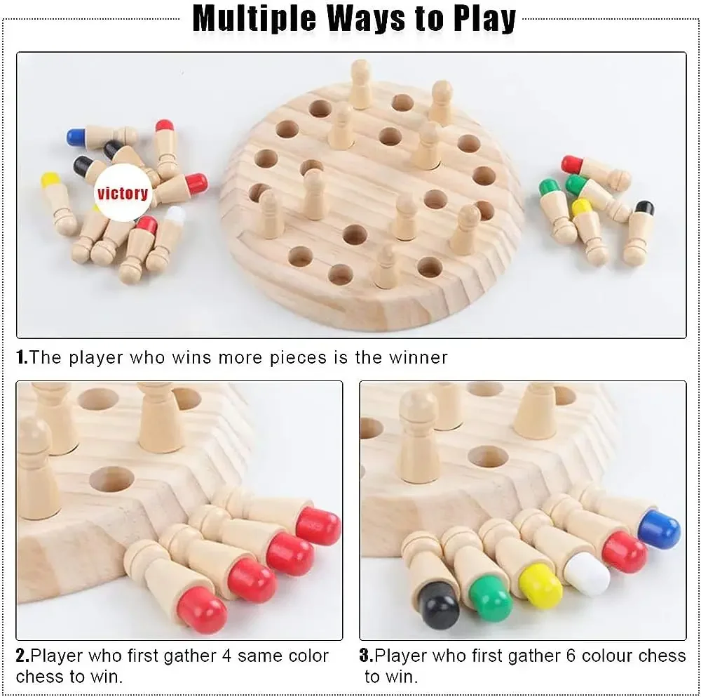 1PC 나무 메모리 매치 스틱 체스 컬러 게임 보드 퍼 - Board Game With Questions 리뷰 및 가격