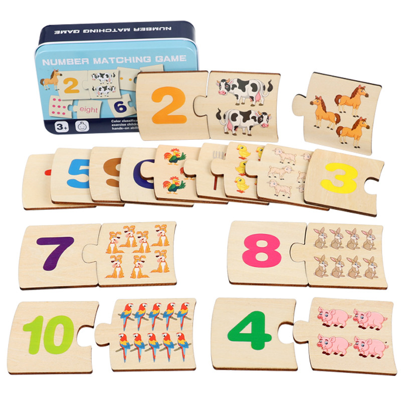 어린이 철제 상자 숫자 학습 나무 동물 음식 퍼즐 보드 - Board Game Education 리뷰 및 가격