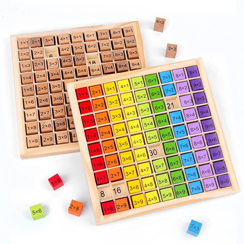 몬테소리 어린이 교육용 장난감 나무 곱셈판 게임, 곱셈 - Board Game With Questions 리뷰 및 가격