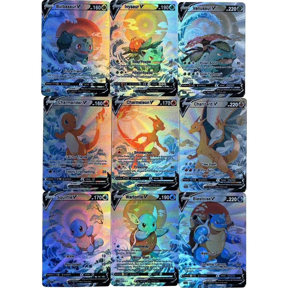 9개/세트 DIY 애니메이션 PTCG 컬렉션 카드 영어 - Board Game Diy 리뷰 및 가격