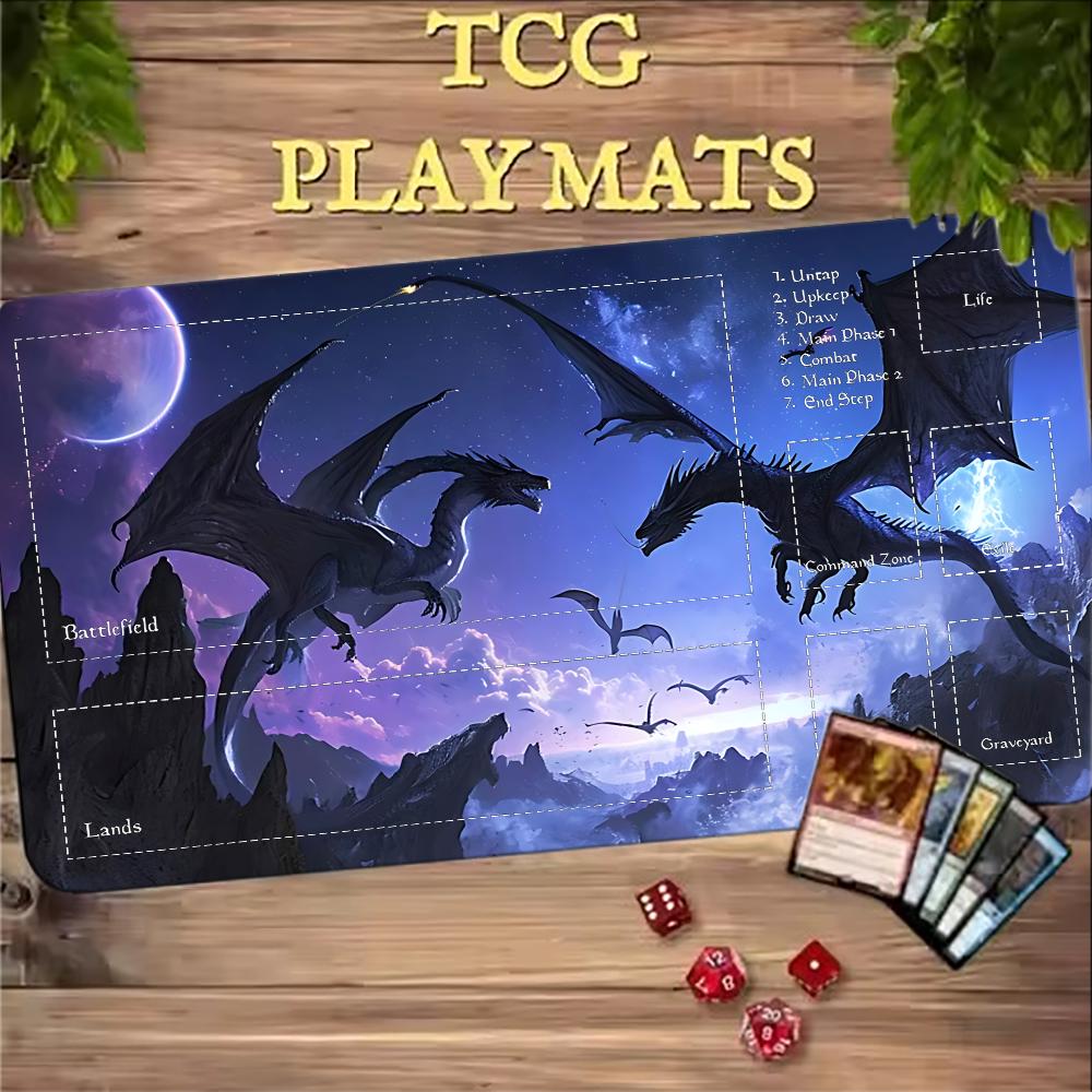 다크 퍼플 스켈레톤 드래곤 플레이매트 매직 카드 배틀  - Play Mat Neoprene 리뷰 및 가격