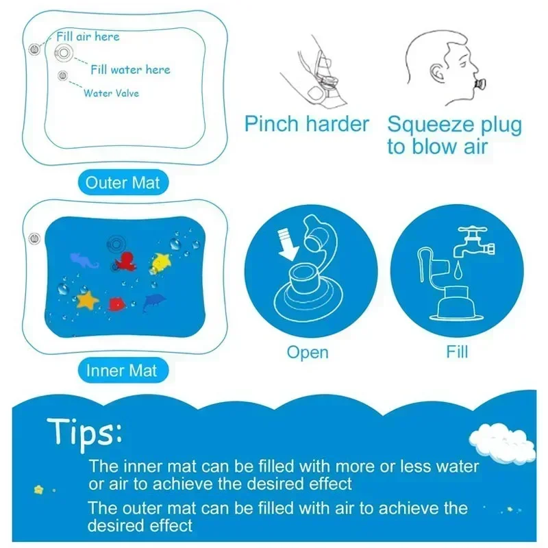 아기 물 놀이 매트 PVC 풍선 쿠션 유아 배 시간 여 - Play Mat Neoprene 리뷰 및 가격